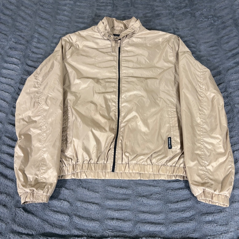 Members Only Mens Iconic Racer Jacket Champagne Gold Tan MM000052 Large L